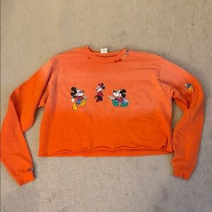 I stole my boyfriend vintage OS Disney Women's Orange Sweater with Mickey Mouse